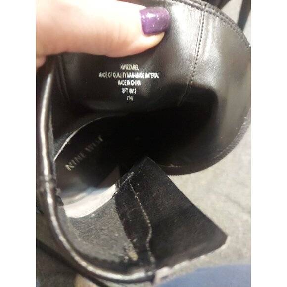 Ninewest Platform Stilletto Black Boots Size 7M Winter Holiday Shoes Zipper - Picture 8 of 10